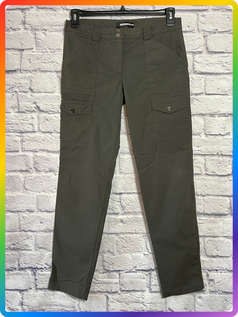 Anatomie Kate Skinny Cargo Pant SIZE M Gray Travel Stretch Mid Rise Pockets EUC